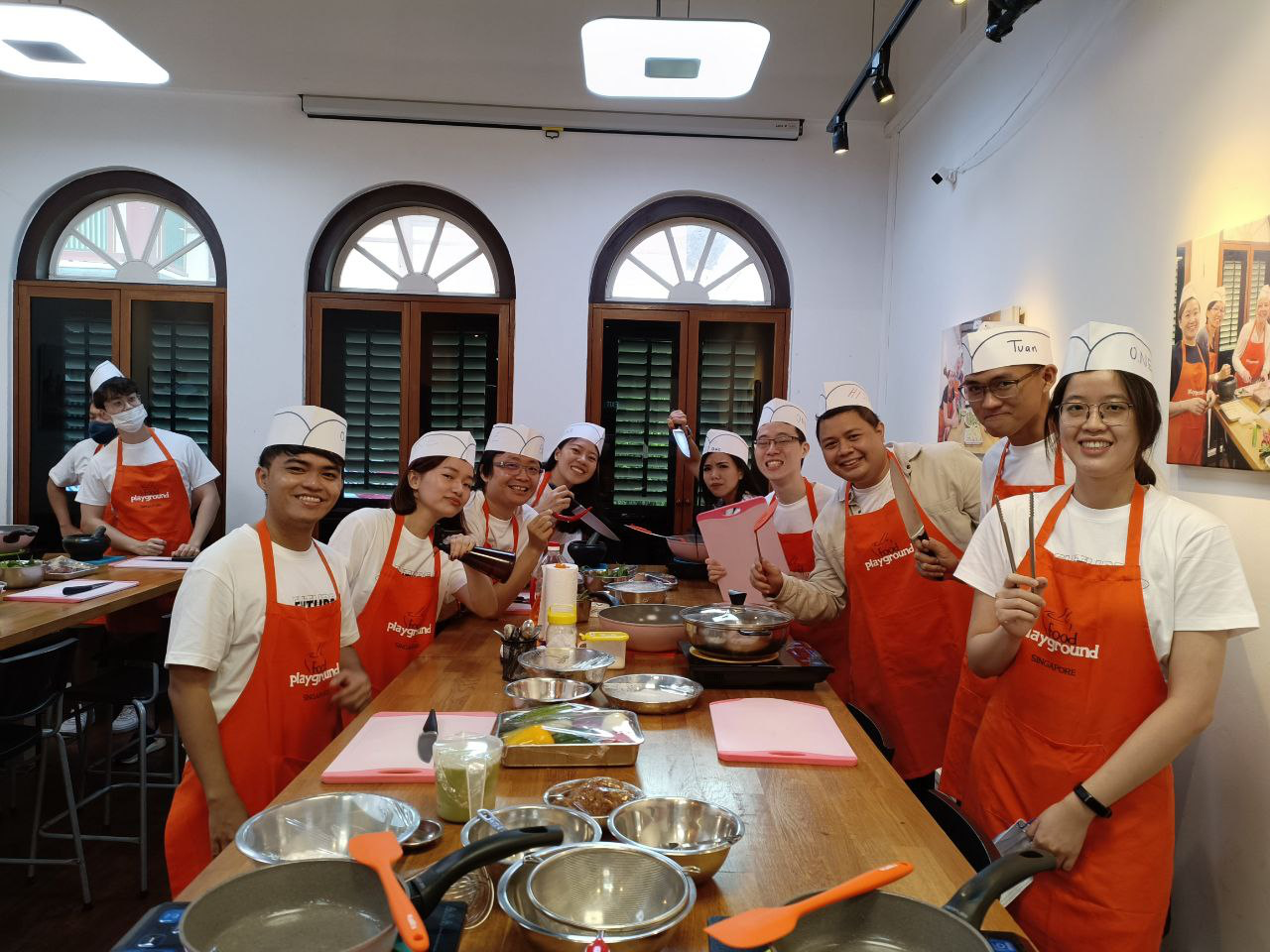 Amazon Web Services corporate cooking team building